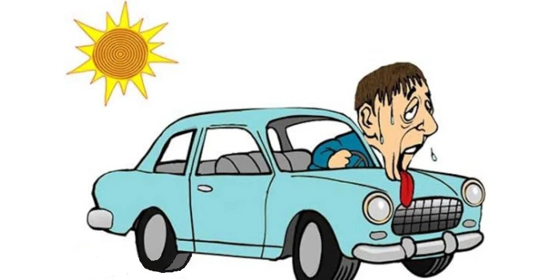کولر ماشین در هوای گرم